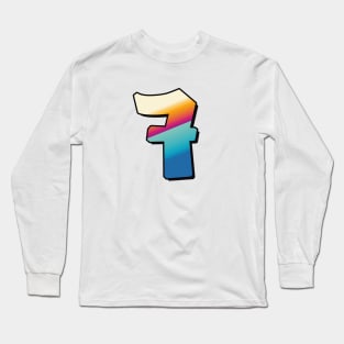 Number 7, Seven - beach colors Long Sleeve T-Shirt